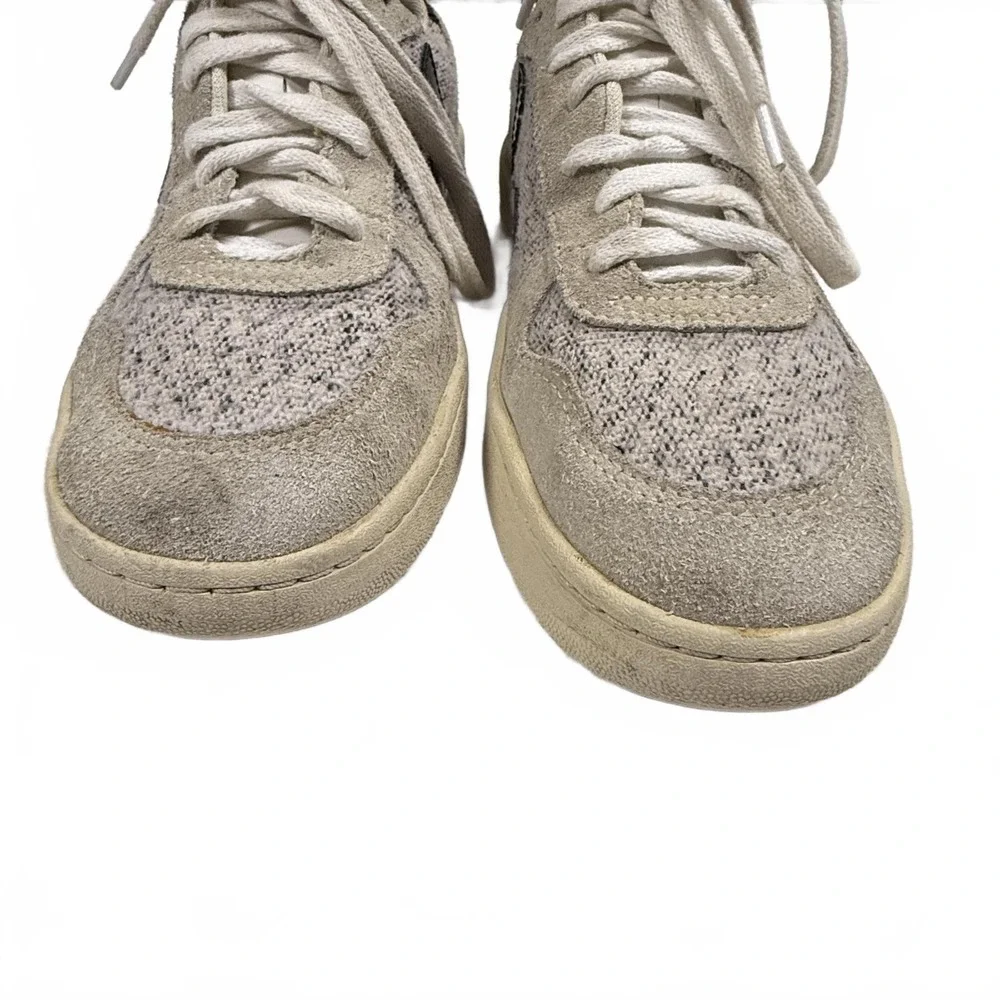 Women's size 8‎ cotton & suede Veja V-10 Flannel Snow Black trainers - Picture 4 of 7